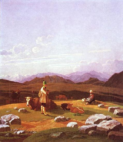 Wilhelm von Kobell Jager auf der Hochalm Norge oil painting art